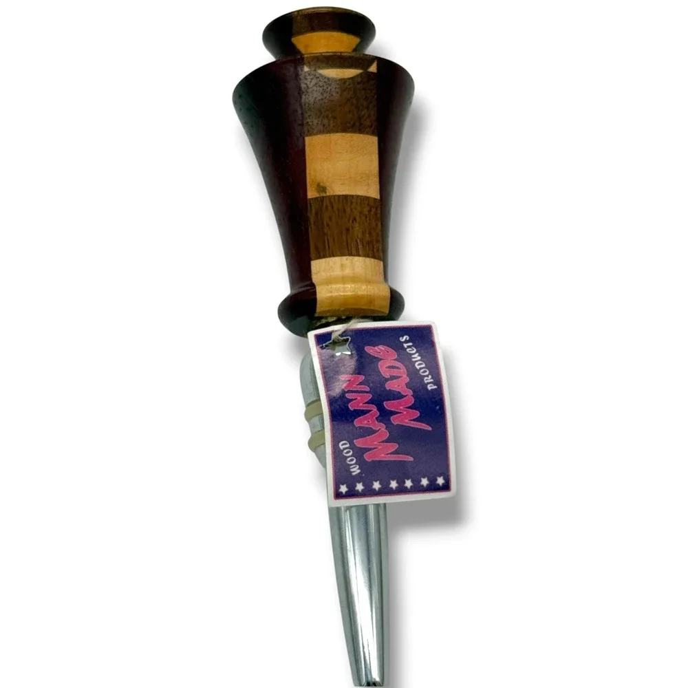 Handcrafted Exotic Wood Wine Bottle Stopper | Turned Wood Barware Gift